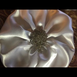 White with silver diamond brooch